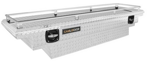 CamLocker Crossover Tool Box 63 Inch Low Profile Notched Bright Aluminum With Rail Model S63LPFNRL
