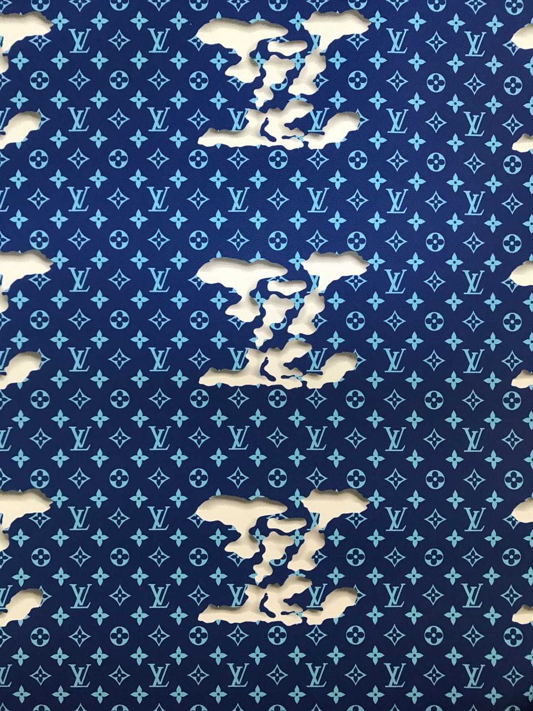 LV Leather Fabric Blue, Blue Louis Vuitton Leather Fabric