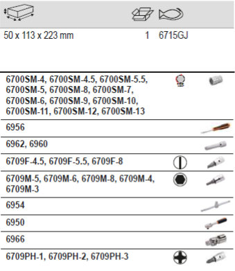 Description BAHCO 6715GJ