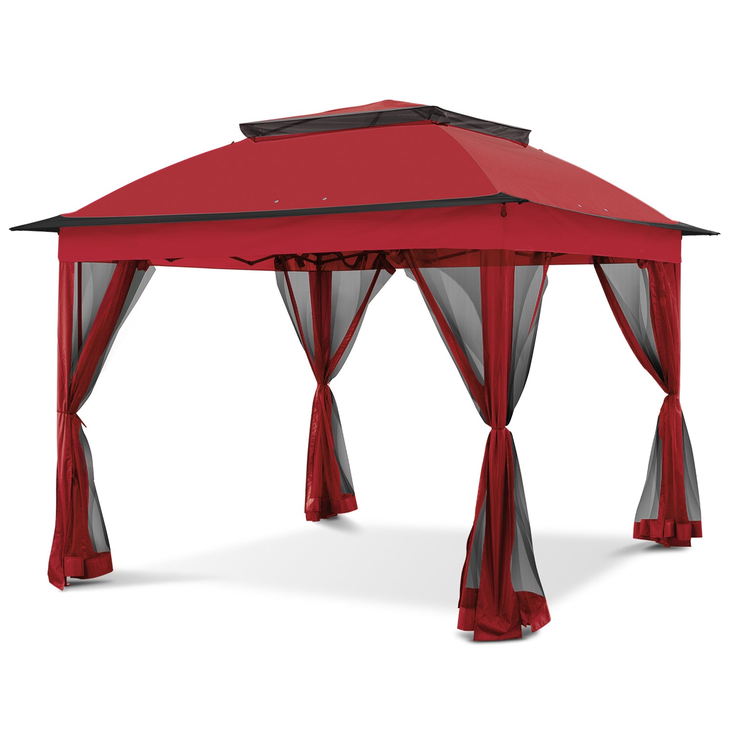 Clihome Outdoor 11 x11Ft Pop Up Gazebo Canopy With Removable Zipper Netting  2-Tier Soft Top Event Tent in the Gazebos department at Lowes.com