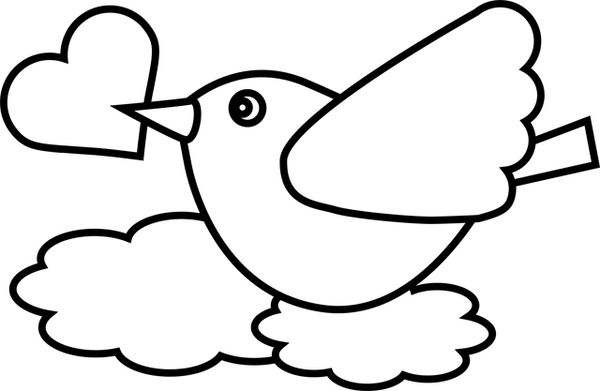 Coloriage facile oiseau