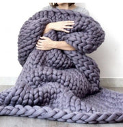 Throw Chunky Knitted Blanket Homeplistic