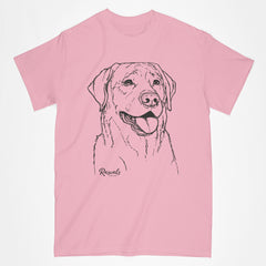 Classic Adult T-shirt from Rascals Sporting Dogs featuring black-ink illustration of Labrador Retriever.