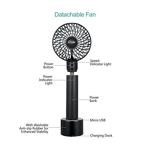 Efluky Mini Usb Portable Fan Small Desk Fan Personal Handheld