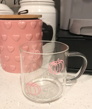 Pink Pumpkin Glass Mug