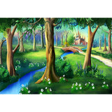 Avezano Spring Streams And Castles In The Forest Cartoon Photography Backdrop For Children