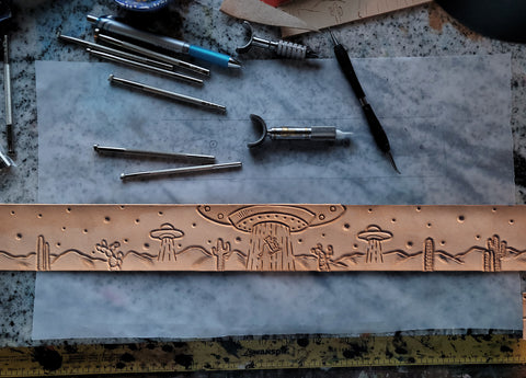 The tooled art panel before painting