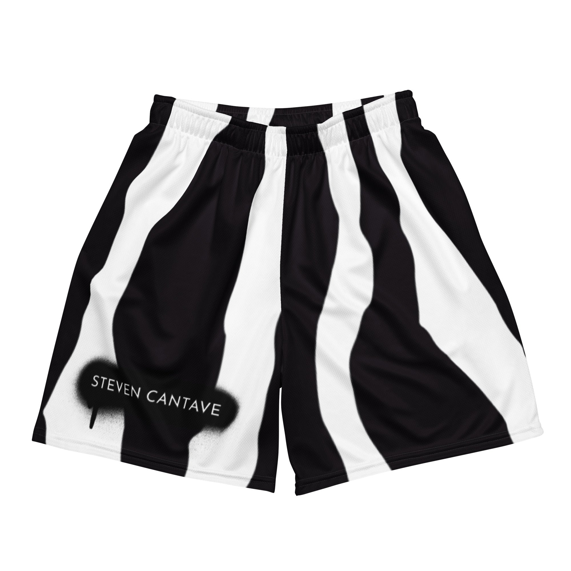 Mesh Shorts In Black Zebra