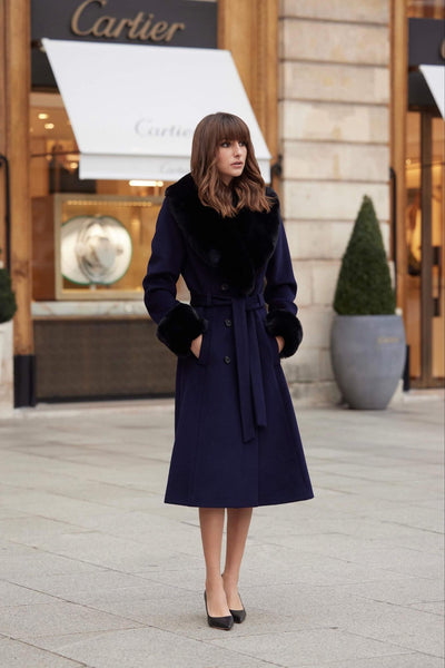 Wool Blend A Line Long Overcoat  Long wool coat women, Tweed coats women,  Coat