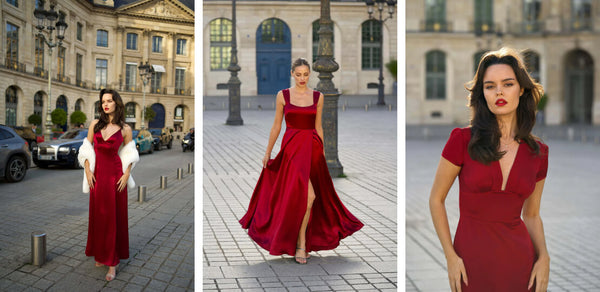 Red christmas party dresses