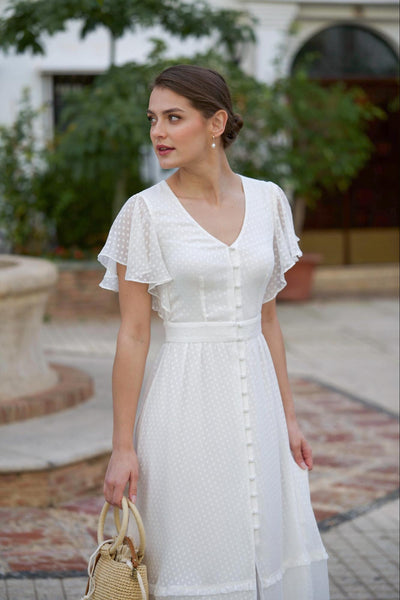 White dress for spring