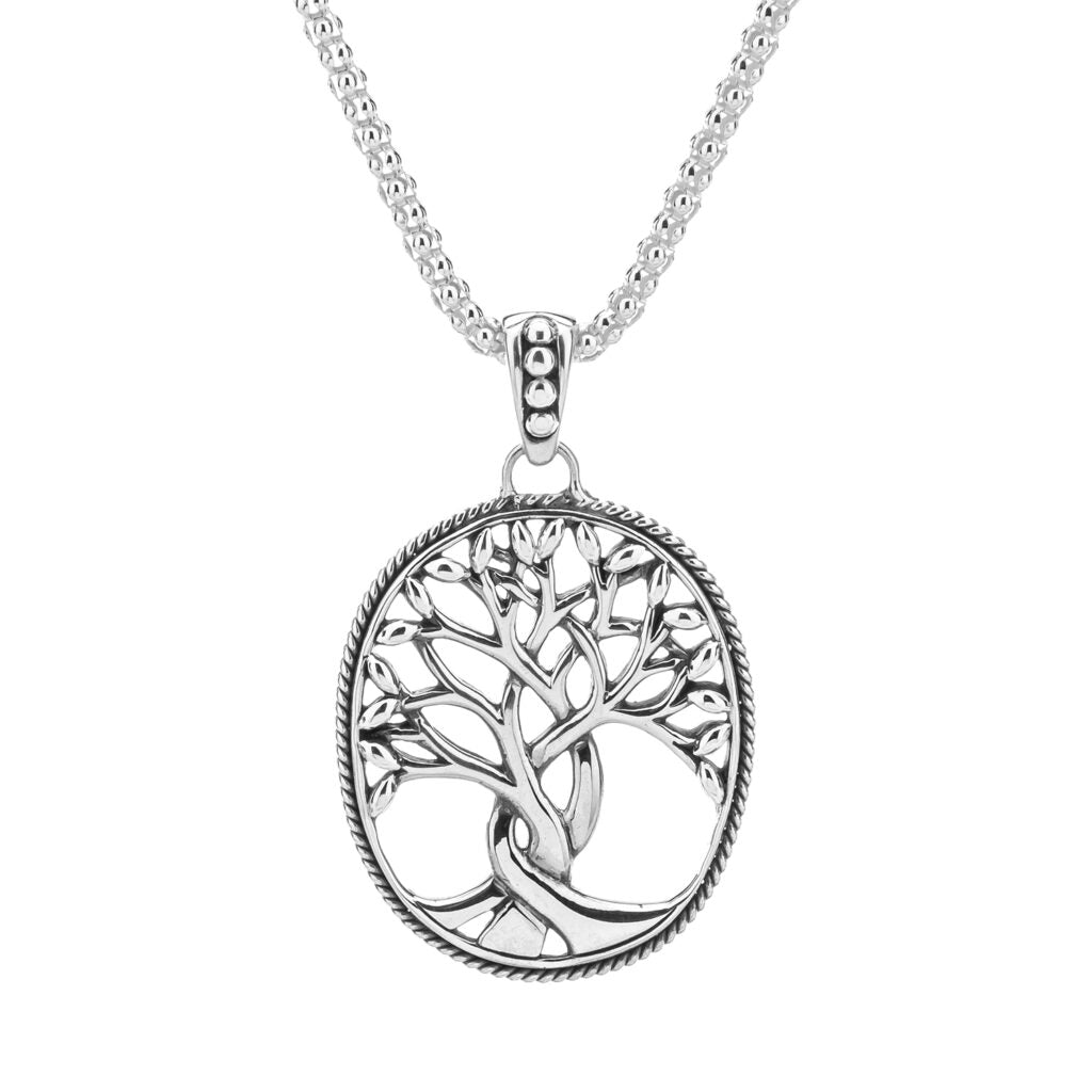 Sterling Silver Tree Of Life Necklace - Engraved Silver Disc Charm - The  Perfect Keepsake Gift