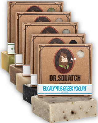 Dr. Squatch All Natural Bar Soap for Men, 3 Bar Variety Pack, Pine Tar,  Cedar Citrus and Cool Fresh Aloe