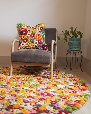 Bellows Organic Cotton Handmade Colorful Tufted Abstract Rug $100 Off Today  Only