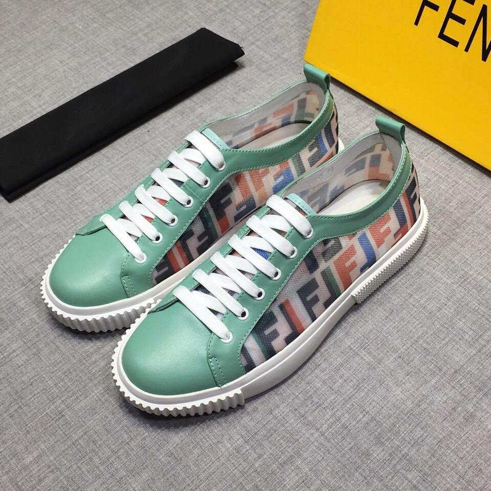 Fendi Men's Leather Fashion Low Top Sneakers Shoes