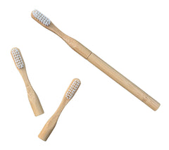 Refillable Bamboo Toothbrush with 2 Refills