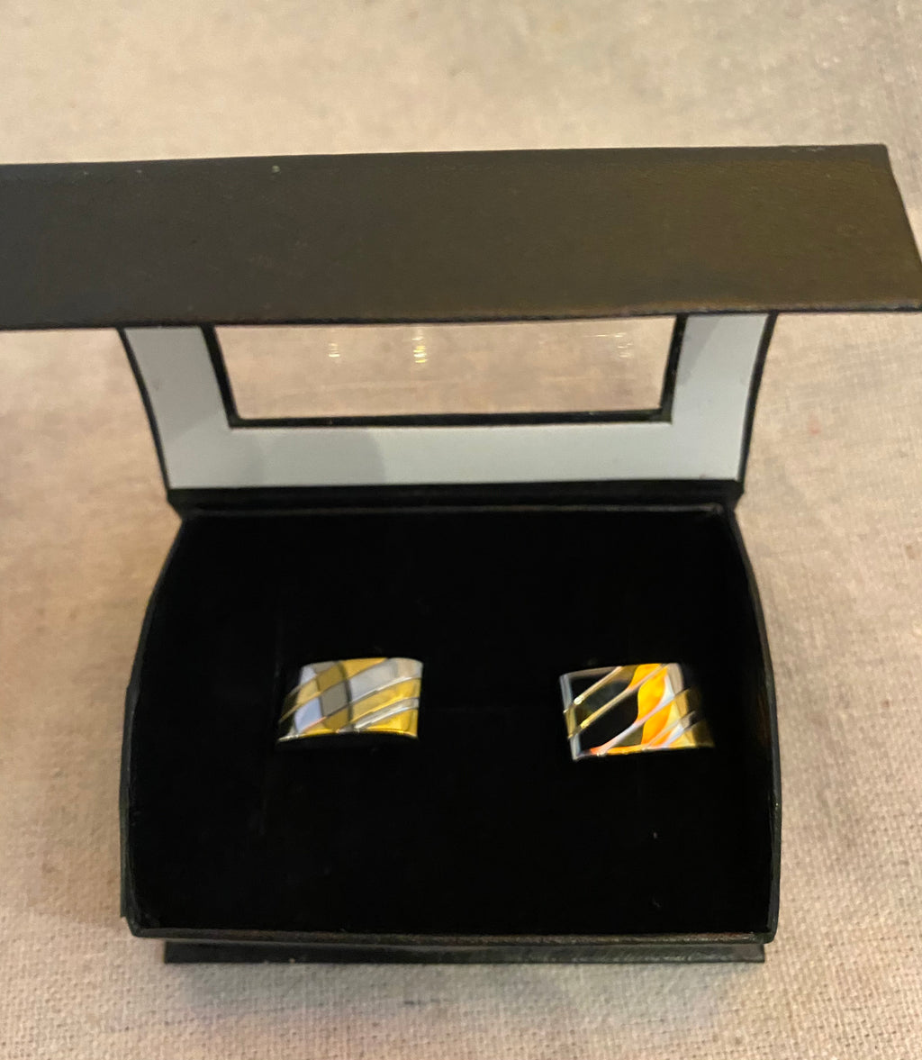 Louis Vuitton cufflinks Used With Case & Box cuff links Gold