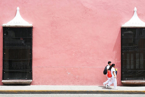 Image of pink exterior in Merida Mexico