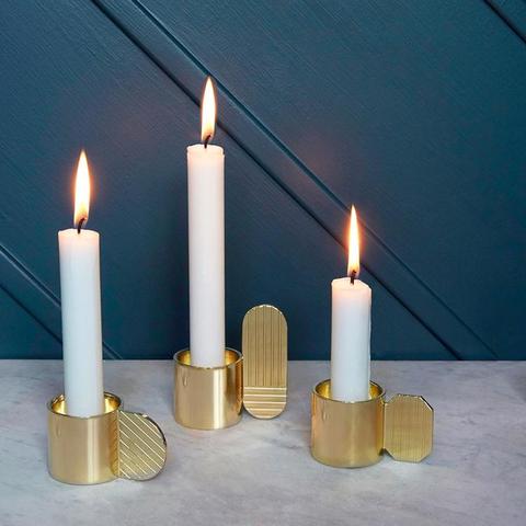 OYOY Circle Brass Art Candle Holder Blue House Goods