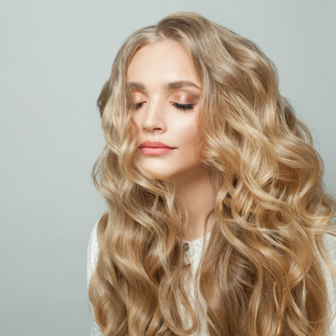 Buttery blond hair style on a woman