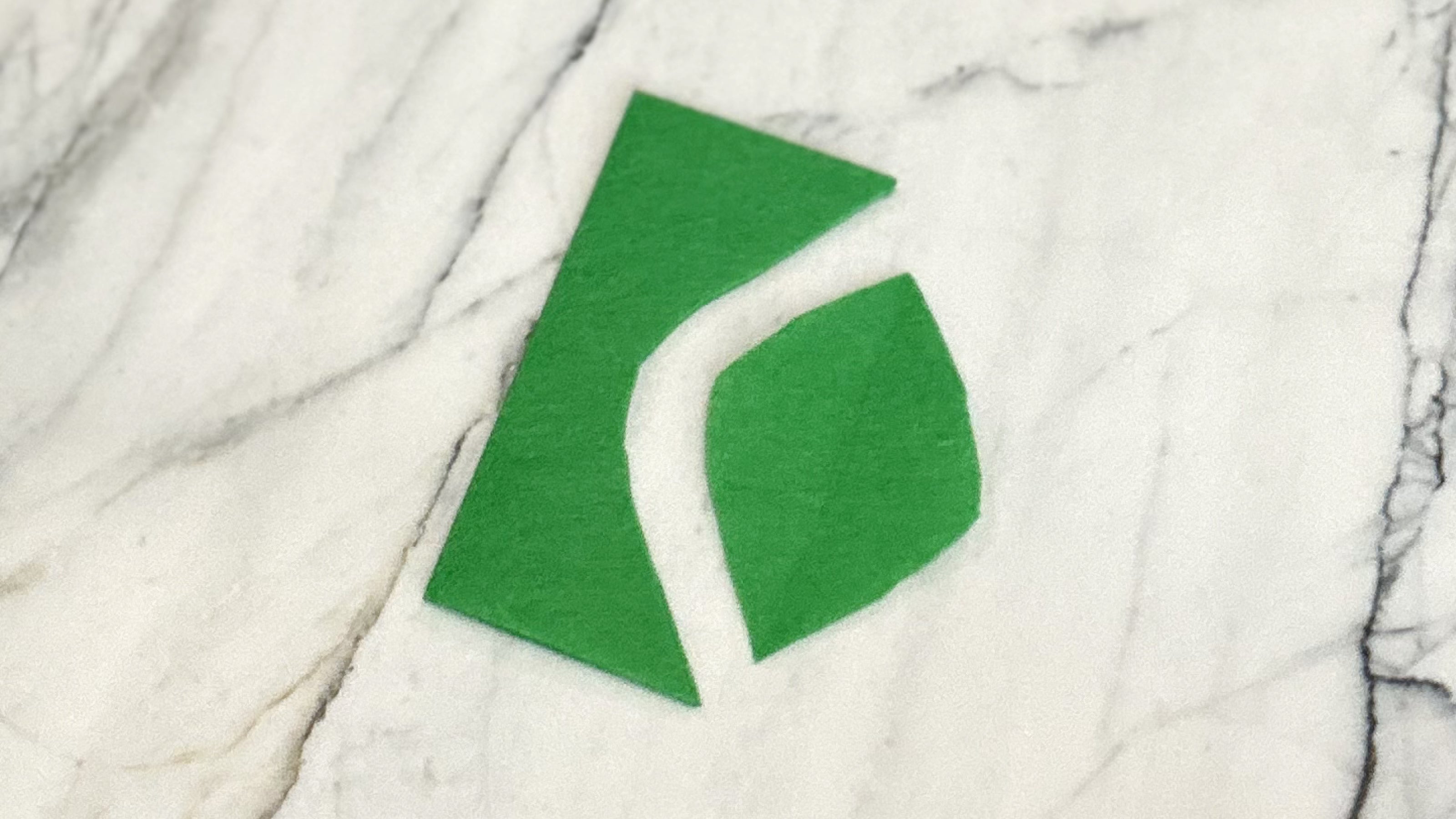 An oval cut out of a piece of green felt
