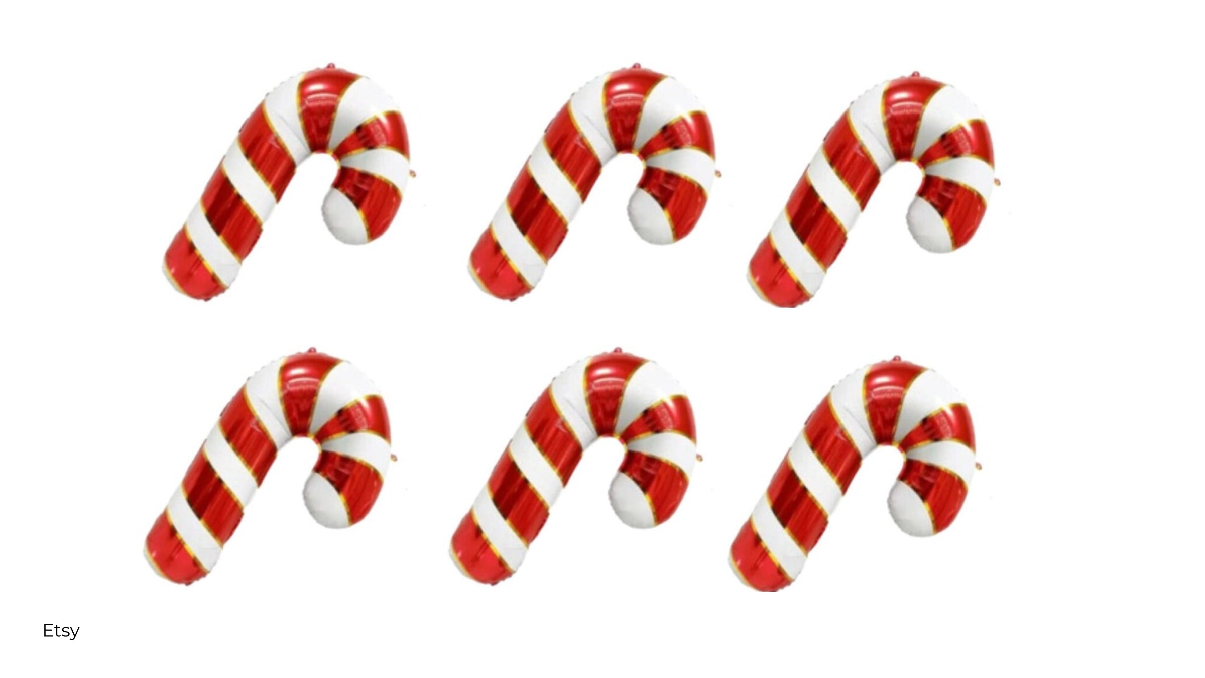 Candy cane balloons from Etsy