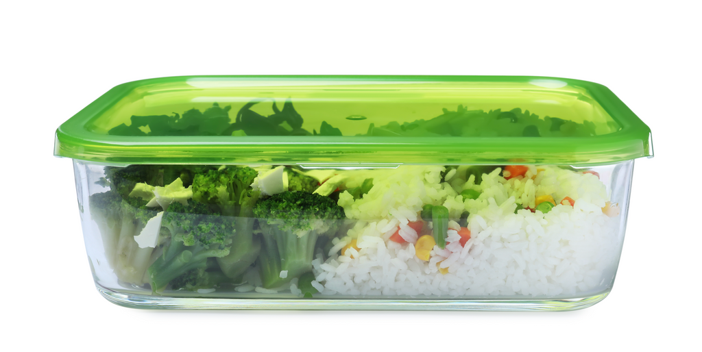 Reusable glass containers for food