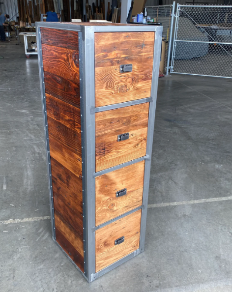 reclaimed wood filing cabinet unique office etsy