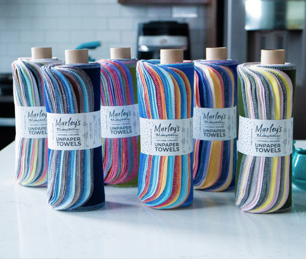 Marley's monsters unpaper towel rolls sustainability cotton flannel