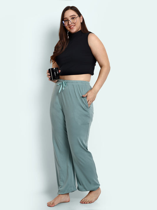 Cotton Track Pants For Women Pack of 2 (Bottle Green & Wine)
