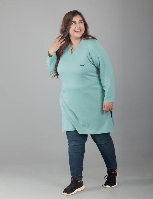 Buy Comfortable Full Sleeves Plus Size Cotton Long Top For, 55% OFF