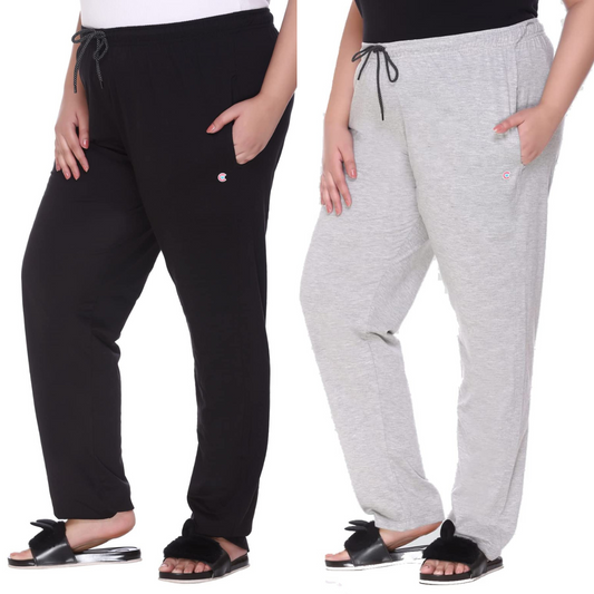 Buy Comfortable Plus Size Plain Cotton Track Pants For Women In Grey Online  In India - Cupidclothings – Cupid Clothings