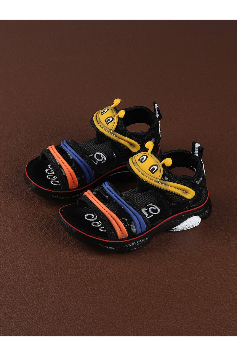 Black and Yellow Kids Sandals - WalkTrendyShoes