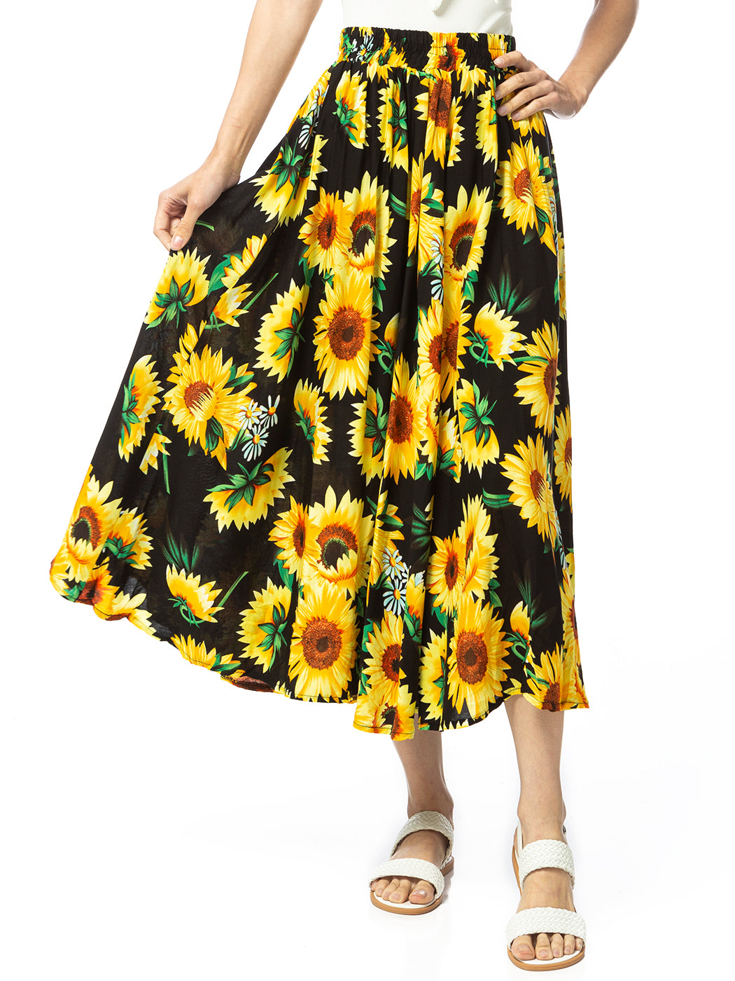 plus size sunflower skirt