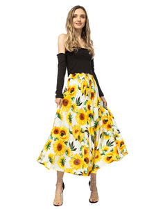 plus size sunflower skirt