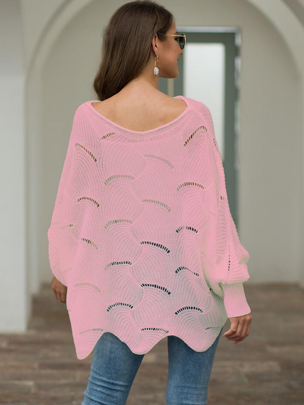 Loose Batwing Sleeve Hollow Out Knit Sweater Top | Womens | Anna-Kaci –  ALILANG.COM