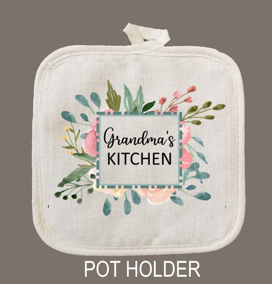 Grandma's Kitchen Pot Holder Oven Mitt Personalized, Unique Meme Mimi Avo  Oma Nana Kitchen Gift, Cheap Personalized Pot Holder Oven Mitt 