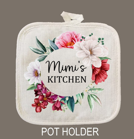 Floral Cross Oven Mitt & Pot Holder Set, Grandma Gift Set Personalized –  Lazy Gator Tees