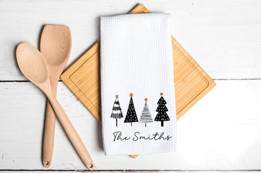 Personalized Christmas Tree Merry Christmas Tea Dish Towel