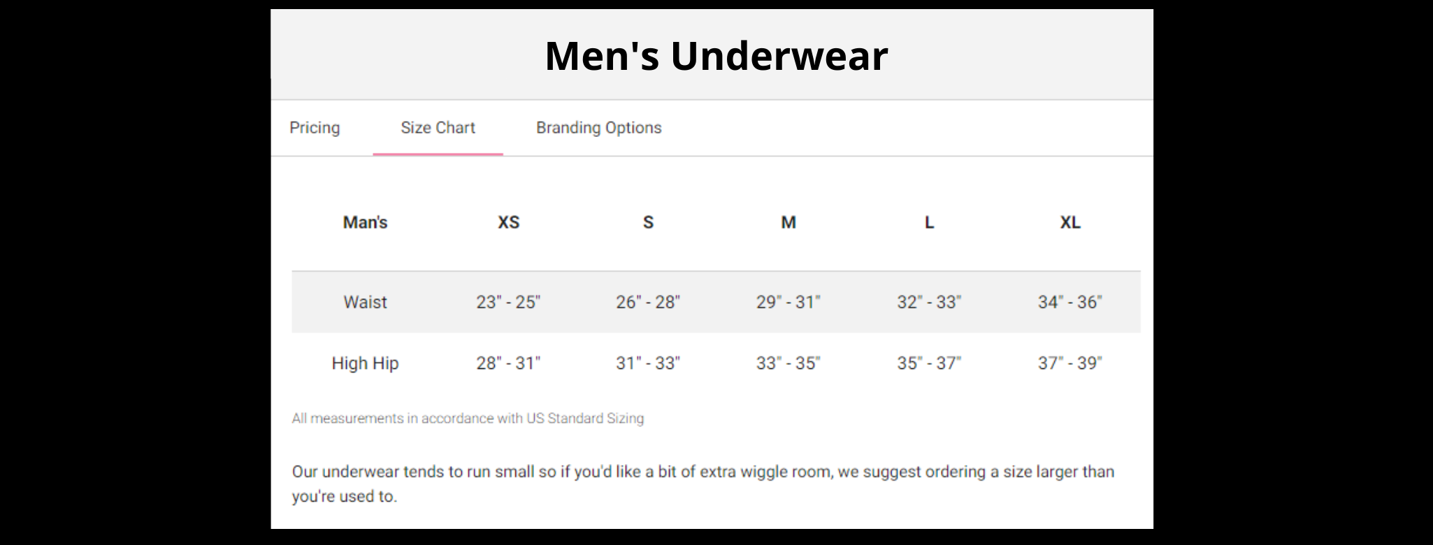 Boxer Briefs for Men: Fall Grapes Design, Sizing Chart