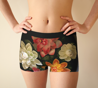 Boy Shorts, Women's Underwear, Flower Petal, Dark Band — Flow Free