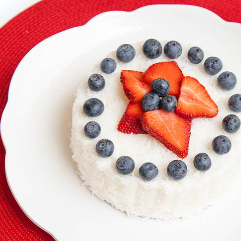 Fourth of July dessert with fresh berries and produce from Lucy's Market