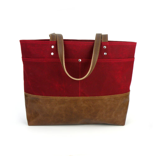 Carryall Tote in Olive Green – Red Staggerwing