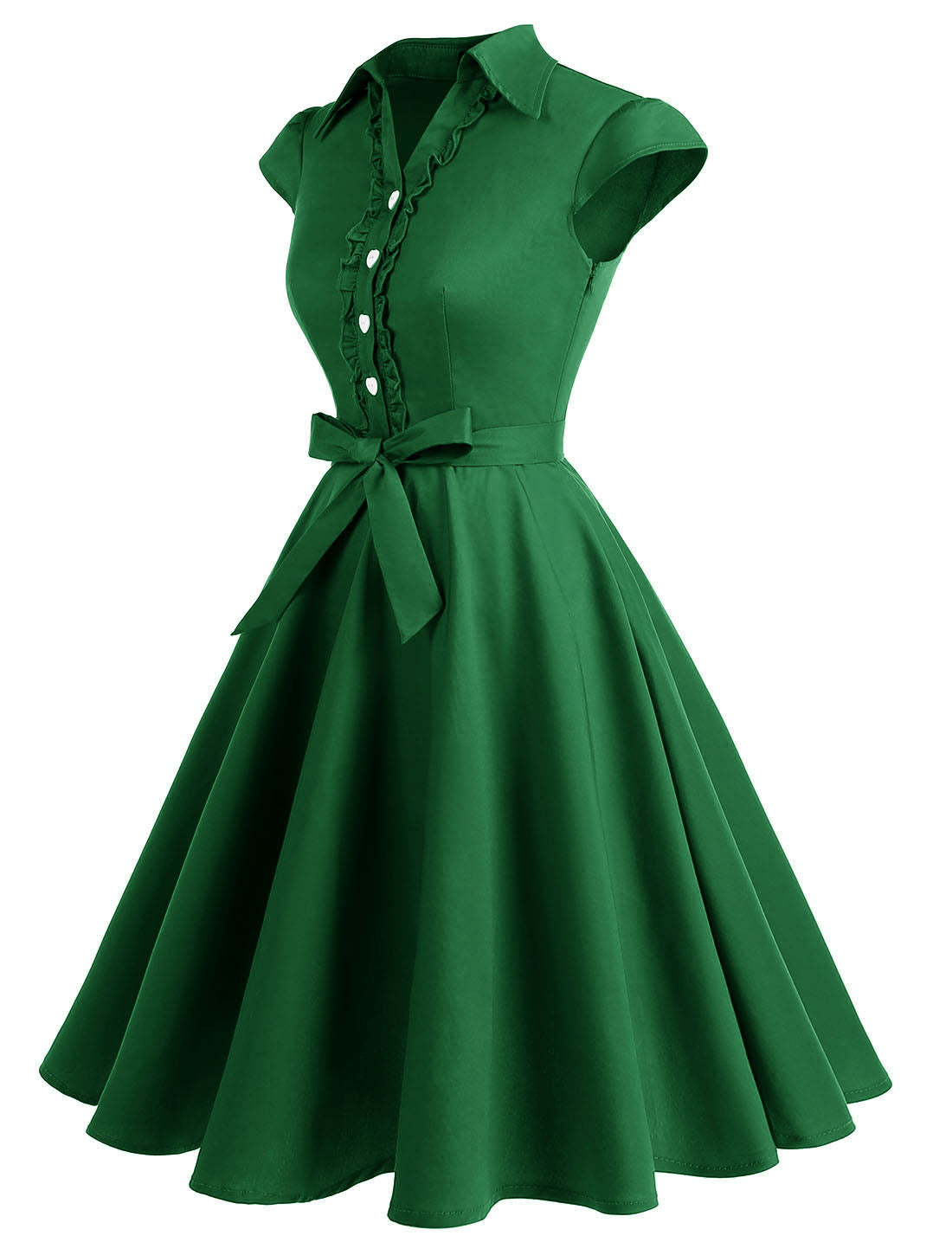 Wedtrend Women's 1950s Retro Rockabilly Army Green Dress Cap Sleeve Vi –  WEDTREND