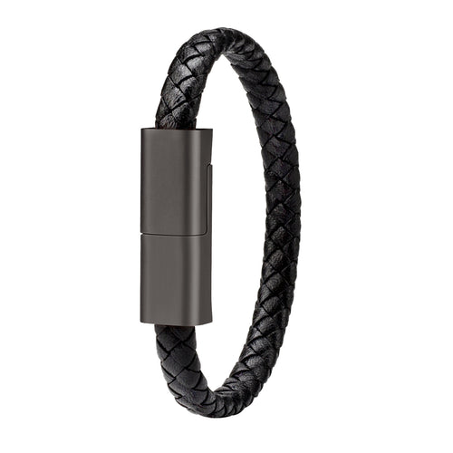Dana Dow Jewellers ITALGEM - Black Leather iPhone Charger Bracelet 8.5