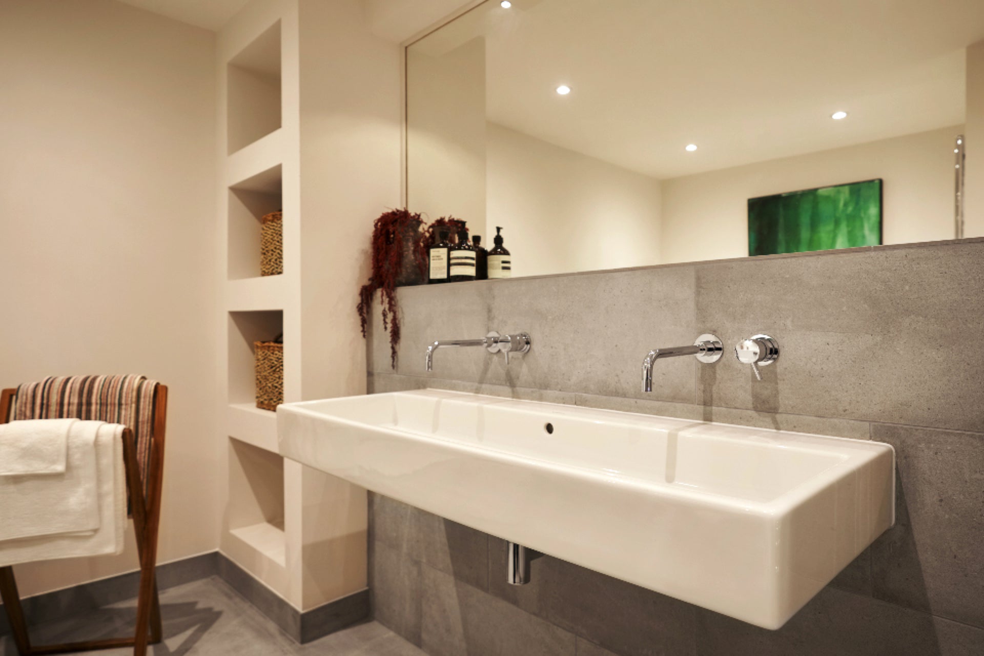Sinks in bathroom of luxury Cotswolds House