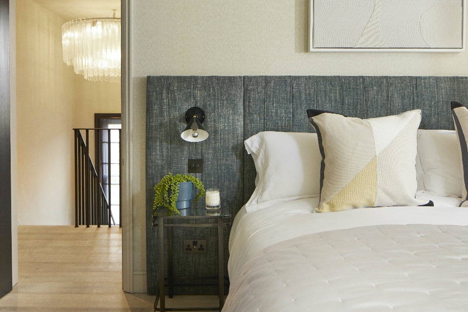 Headboard and bed in the Omaze Million Pound House