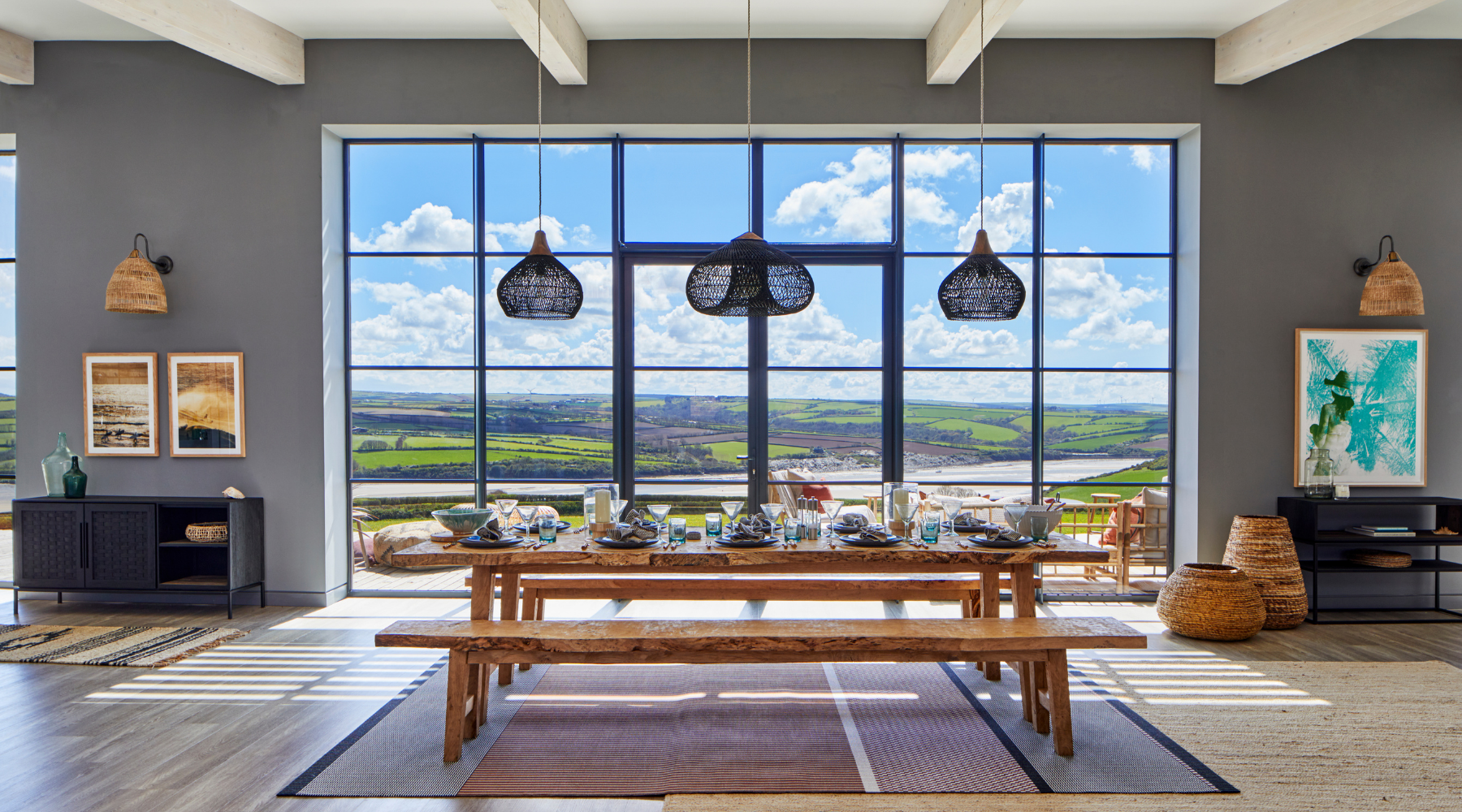 Dining room with view in Cornwall