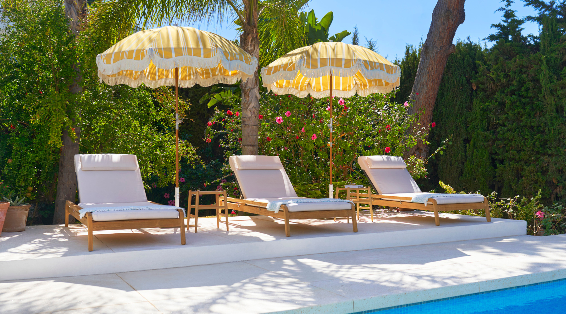 Omaze Marbella Superdraw  - Sunloungers by the pool 