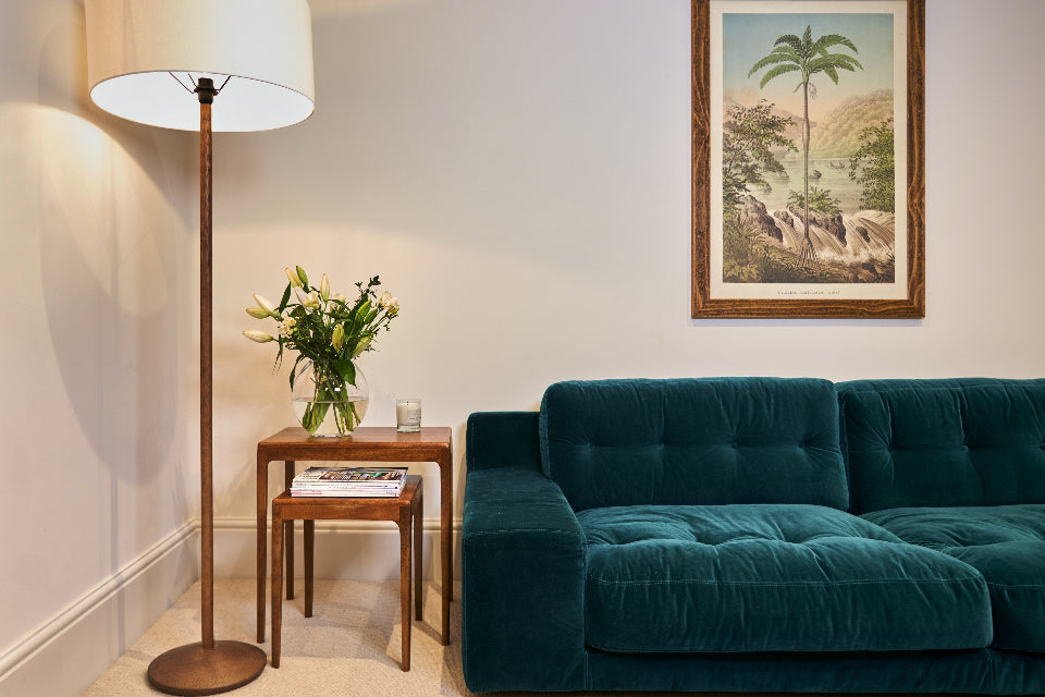 Green velvet sofa - Cotswolds House Draw